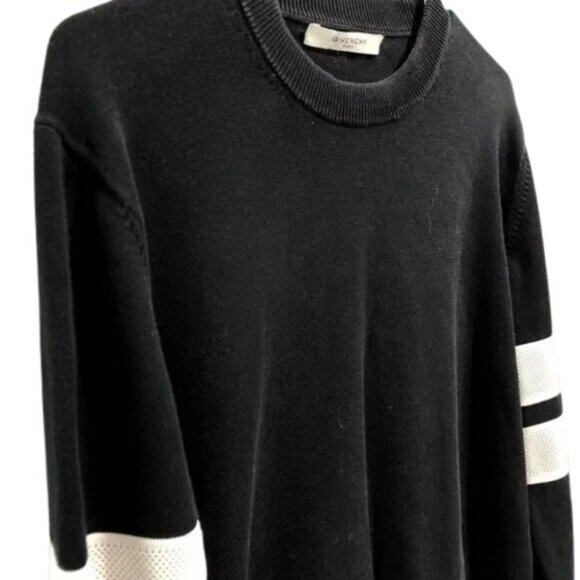 Givenchy black banded sleeve crew neck sweater size L - Picture 6 of 10